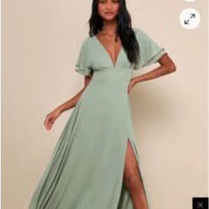 Lulus brand sage green evening gown/bridesmaid dress